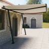 Manual Retractable Awning with Posts 4.5x3 m Cream Colour cream Size 4.5 x 3 m Quantity in Package 1 