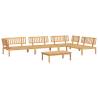 5 Piece Garden Pallet Sofa Set - Solid Acacia Wood Furniture