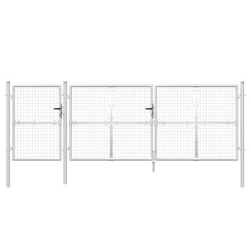 Durable Silver Mesh Garden Gate - 400x175 cm Galvanised Steel