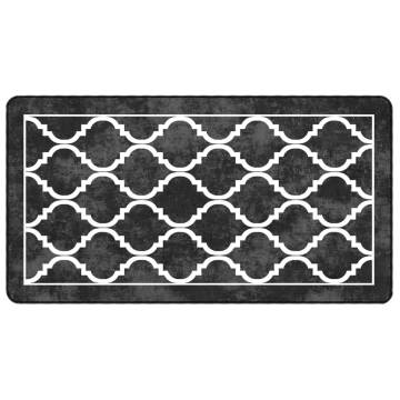 Washable Black and White Rug 80x150 cm - Anti Slip & Stylish