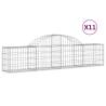 Arched Gabion Baskets - 11 pcs Galvanised Iron 200x30x40/60 cm