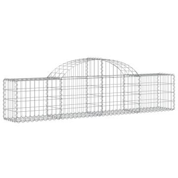 Arched Gabion Baskets - 11 pcs Galvanised Iron 200x30x40/60 cm