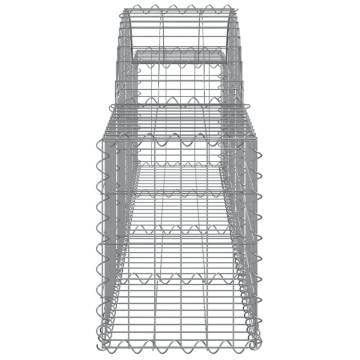 Arched Gabion Baskets - 11 pcs Galvanised Iron 200x30x40/60 cm