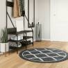 Rug Washable Black and White Ø 120 cm Anti Slip Colour black and dark grey Size Ø 120 cm 