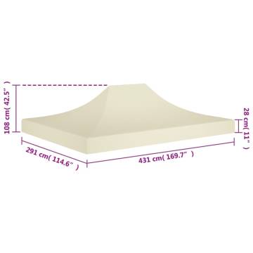 Party Tent Roof 4.5x3m Cream - UV & Weather Resistant