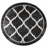 Washable Black & White Rug Ø 120 cm - Anti Slip Design