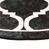 Washable Black & White Rug Ø 120 cm - Anti Slip Design