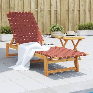 Red Solid Wood Acacia Sun Lounger - Comfort & Style