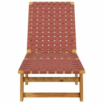 Red Solid Wood Acacia Sun Lounger - Comfort & Style