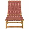 Red Solid Wood Acacia Sun Lounger - Comfort & Style