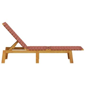 Red Solid Wood Acacia Sun Lounger - Comfort & Style