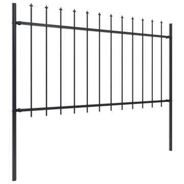 Elegant Black Garden Fence with Spear Top - 13.6m Steel