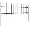 Elegant Black Garden Fence with Spear Top - 5.1x0.6m