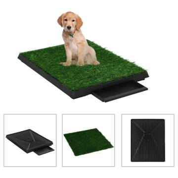 Pet Toilet with Tray & Faux Turf Green - 63x50x7 cm