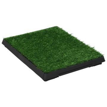 Pet Toilet with Tray & Faux Turf Green - 63x50x7 cm