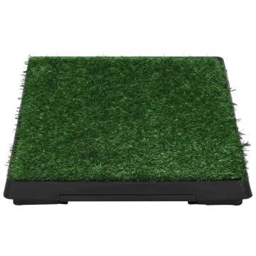 Pet Toilet with Tray & Faux Turf Green - 63x50x7 cm