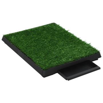 Pet Toilet with Tray & Faux Turf Green - 63x50x7 cm