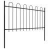 Elegant Hoop Top Steel Garden Fence - 15.3m Black