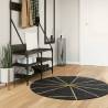 Rug Washable Black and Gold Ø 120 cm Anti Slip Colour black and gold Size Ø 120 cm 