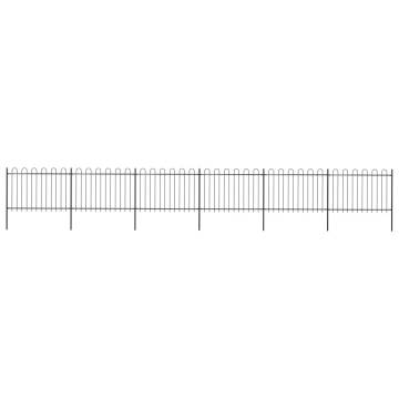 Garden Fence with Hoop Top Steel 10.2x1.2 m - Buy Now