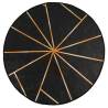 Washable Black and Gold Rug Ø 120 cm - Anti Slip & Stylish