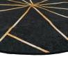 Washable Black and Gold Rug Ø 120 cm - Anti Slip & Stylish