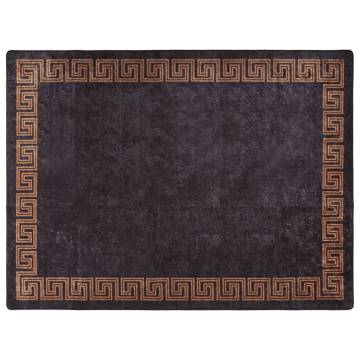 Washable Black & Gold Rug 400x300 cm - Anti Slip & Stylish