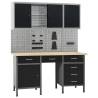 Heavy-Duty Workbench Set with Wall Panels & Cabinets | Hipo Market