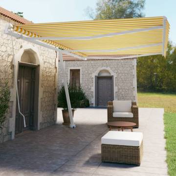 Freestanding Awning 600x350 cm - Yellow/White for Outdoor Spaces