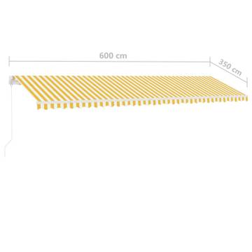 Freestanding Awning 600x350 cm - Yellow/White for Outdoor Spaces