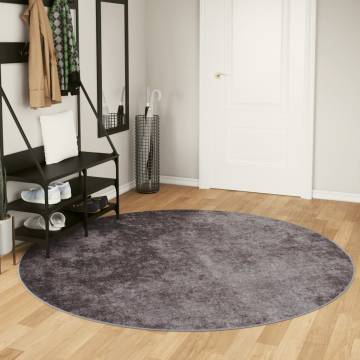 Washable Grey Rug Ø 200 cm | Anti-Slip & Stylish | Hipomarket