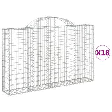 Arched Gabion Baskets - 18 pcs Galvanised Iron Garden Decor