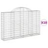 Arched Gabion Baskets - 18 pcs Galvanised Iron Garden Decor