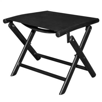 Folding Footstool - Black Aluminium & Textilene | HipoMarket