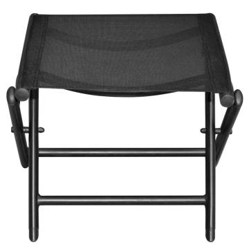 Folding Footstool - Black Aluminium & Textilene | HipoMarket