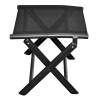 Folding Footstool - Black Aluminium & Textilene | HipoMarket