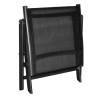 Folding Footstool - Black Aluminium & Textilene | HipoMarket