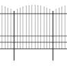 Premium Garden Fence with Spear Top Steel - 11.9m Black