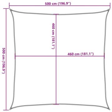 Light Grey Sun Shade Sail 5x5m - Durable & UV Resistant