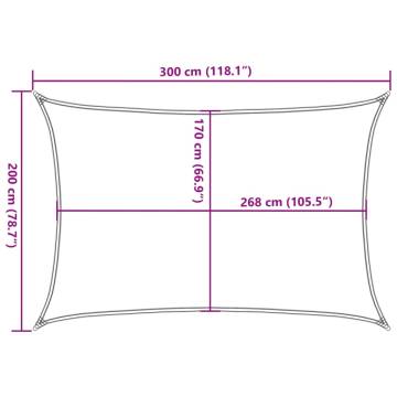 Light Grey Sun Shade Sail 3x2m - UV & Water Resistant