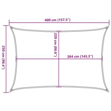 Light Grey Sun Shade Sail 4x2.5m - Durable & UV Resistant