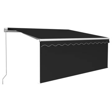 Manual Retractable Awning with LED Light - 3.5x2.5m Anthracite