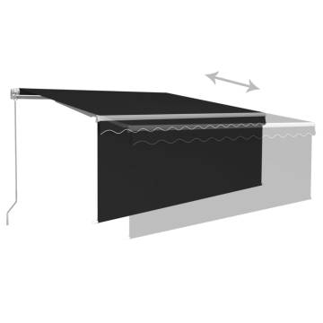 Manual Retractable Awning with LED Light - 3.5x2.5m Anthracite