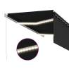 Manual Retractable Awning with LED Light - 3.5x2.5m Anthracite