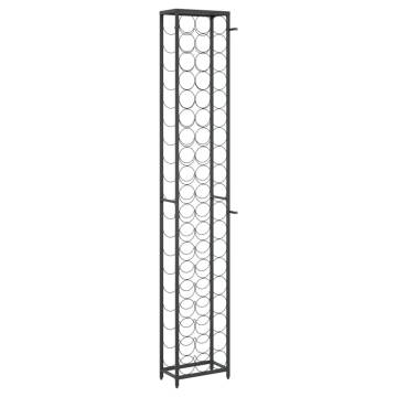 Wine Rack for 57 Bottles - Elegant Black Wrought Iron Design