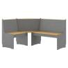 Solid Wood Corner Bench - 151 cm Honey Brown & Grey