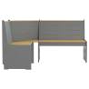 Solid Wood Corner Bench - 151 cm Honey Brown & Grey