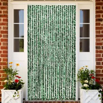 Insect Curtain Green & White 100x220 cm Chenille | Hipo Market