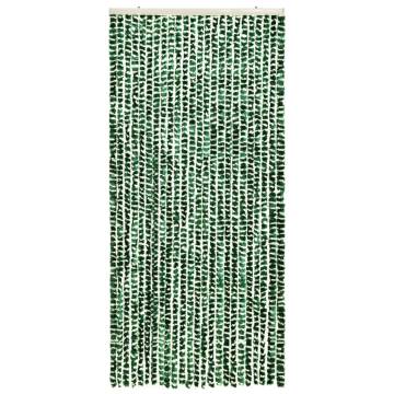 Insect Curtain Green & White 100x220 cm Chenille | Hipo Market