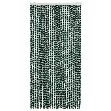 Insect Curtain Green & White 100x220 cm Chenille | Hipo Market